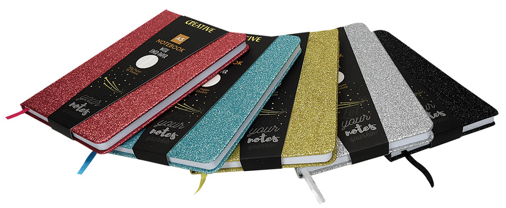237749-EC Notes CREATIVE A5 GLITTER sa šljokicama sort 96L 52946 P10/30