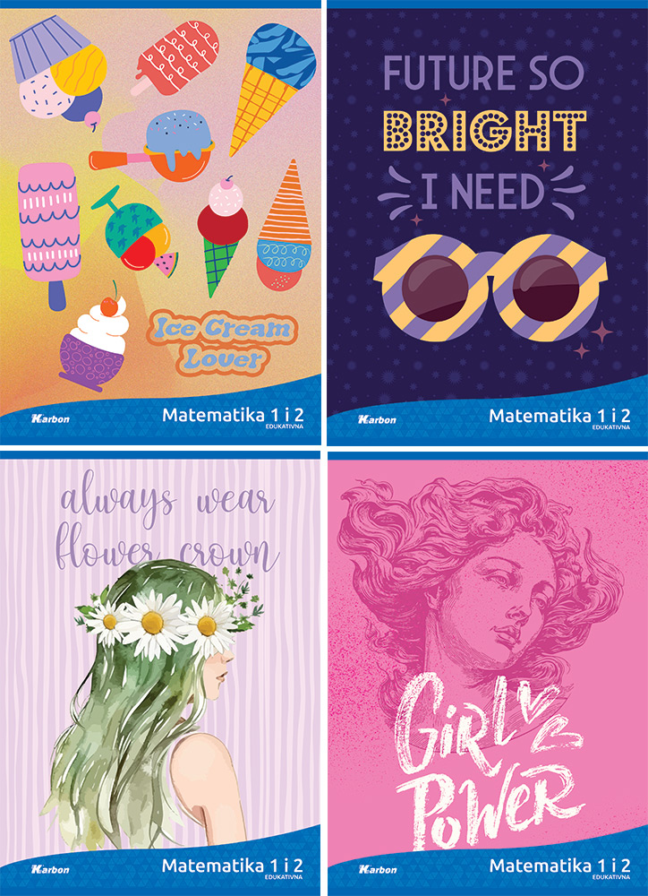 237953-EC Bilježnica Matematika 1 i 2 KARBON MIX CURE  P20/120