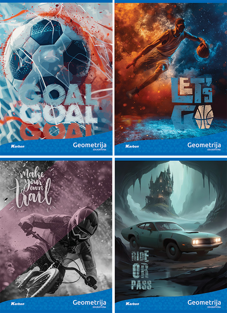 237960-EC Bilježnica Geometrijska KARBON MIX DEČKI  P20/160