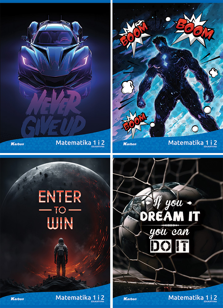 237961-EC Bilježnica Matematika 1 i 2 KARBON DEČKI P20/120