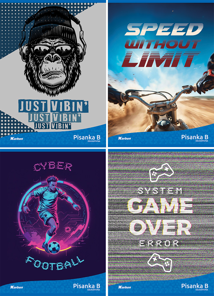 237964-EC Bilježnica Pisanka B KARBON MIX DEČKI P20/160