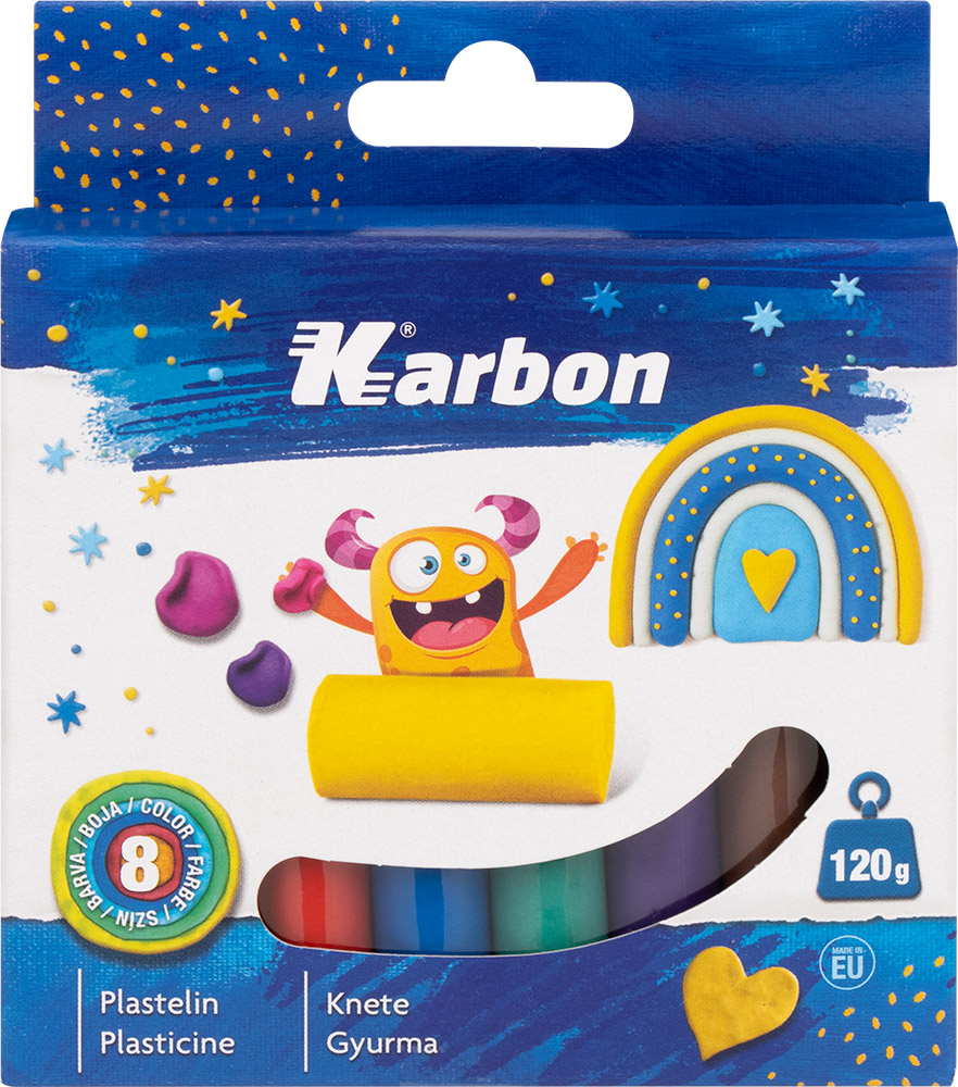 238023-EC Plastelin KARBON 120 g 8 boja NOVO P38