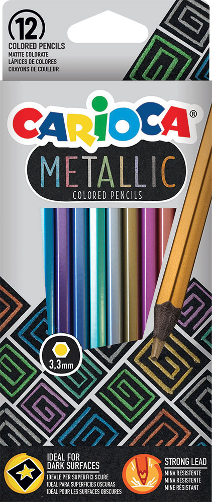238119-EC Boje drvene 12/1 duge CARIOCA Metallic 43164 bls P12/72