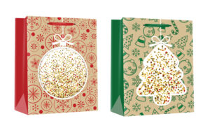 238580-EC Vrećica L exclusive Božić glitter prozor 26x32x10cm P12/120