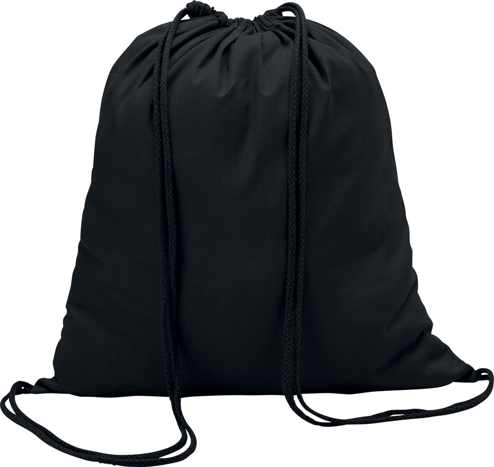 238730-EC Vrećica sa vezicom pamučna Color crna 37x41 cm 100g/m2 P200