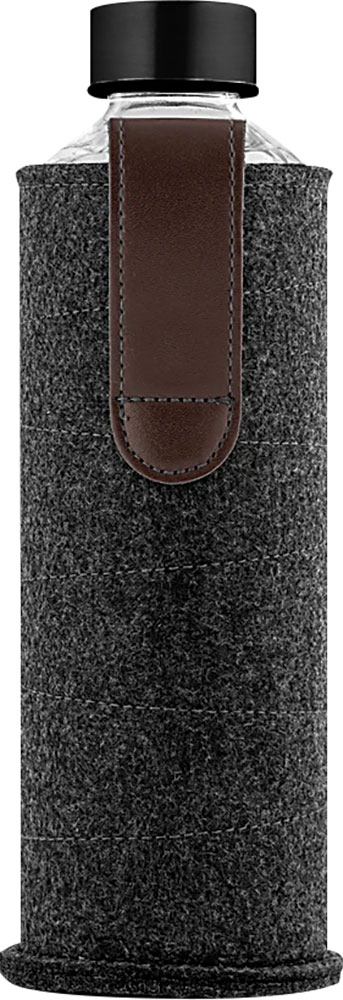 238736-EC Boca za vodu staklena Spring 600ml crna antracit u etuiju od filca P1/25