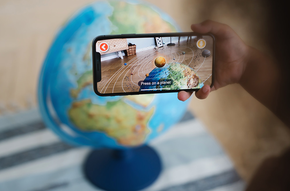 238754-EC Globus 21cm Alaysky's reljefni LED svijetlo, HRV 2u1 mapa sa zvijezdama,IQApp P8