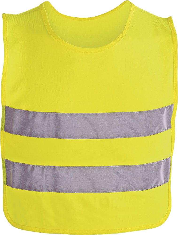 238841-EC Prsluk s reflektirajućim trakama dječji, žuti, regulacija bočno na čičak 37x47cm