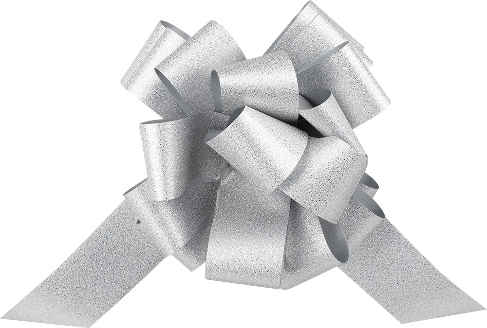 239378-EC Mašna potezna 31mm glitter srebrna 2 kom bls P2/1