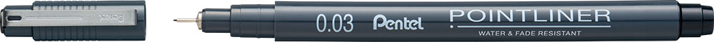239535-EC Flomaster fineliner PENTEL 0,03 POINTLINER S20P-03A crni P12/576