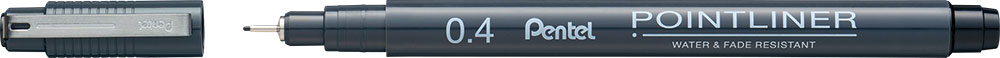 239537-EC Flomaster fineliner PENTEL 0,40 POINTLINER S20P-4A crni P12/576