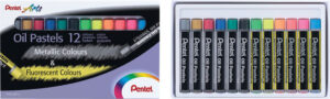 239578-EC Pastele uljne PENTEL PHN-MF12 mix 6 metalik+6 fluo boja P12/144