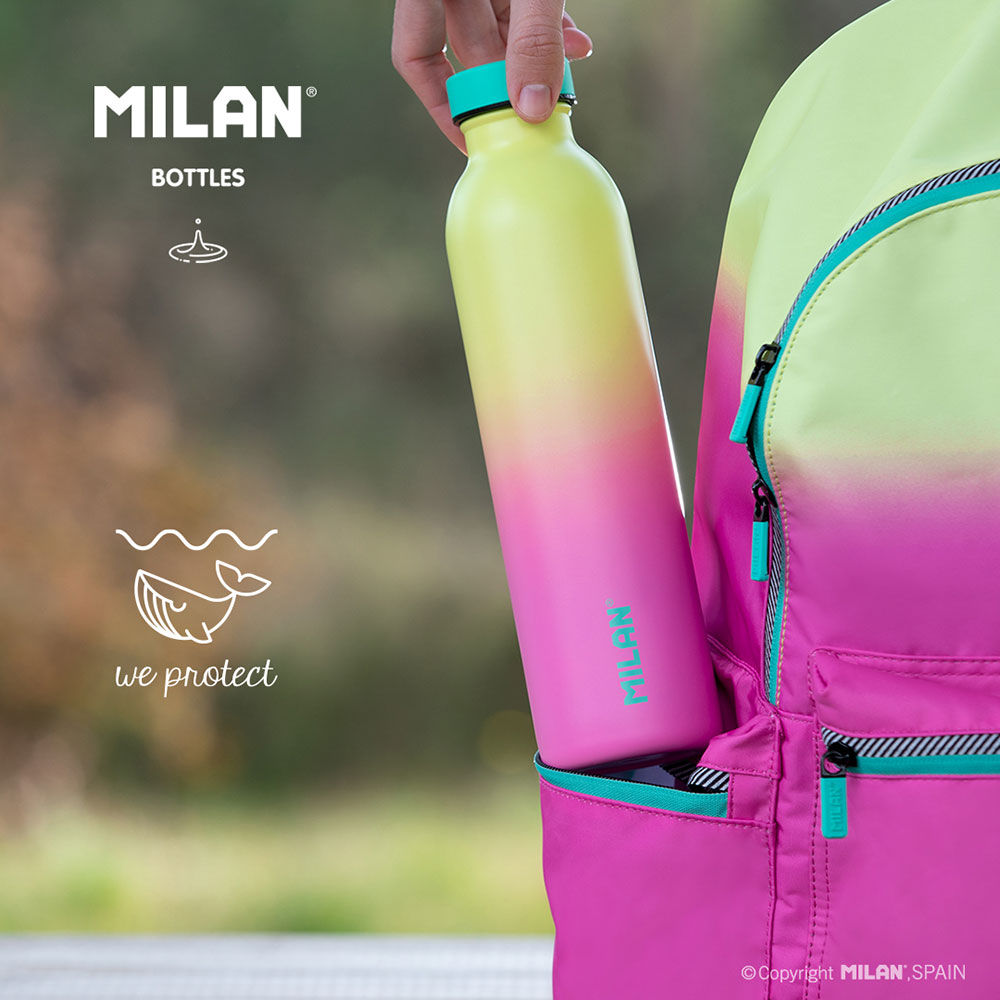 239619-EC Boca za vodu MILAN Sunset žuto-roza 591ml, isotermalna, nehrđajući čelik P12