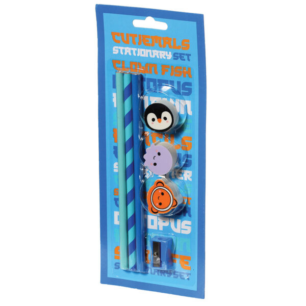 Set šk.pribor 1/7 Sealife (3x olovka, 3x gumica, šiljilo) P72 NETTO