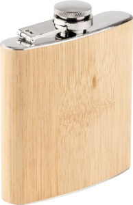 239870-EC Pljoska Bamboo 175ml od nehrđajućeg čelika prevučena bambusom 9x2x11cm