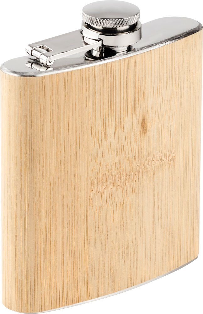 239870-EC Pljoska Bamboo 175ml od nehrđajućeg čelika prevučena bambusom 9x2x11cm