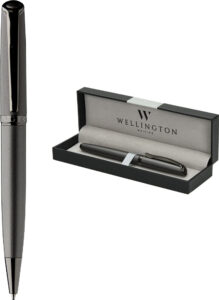 240266-EC Set pisaći Wellington Aurora sivi kemijska ol.  u poklon kutiji P1/100
