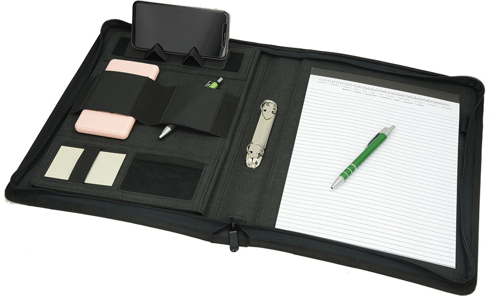 240304-EC Mapa poslovna A4 VERTIGO siva s metalnim mehaniznom, 20-listni blok  P1/18