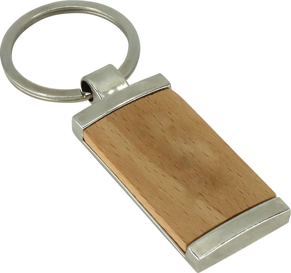 240318-EC Privjesak metalni Bolt s drvenom podlogom u poklon kutijici 2,5x5x0,4cm