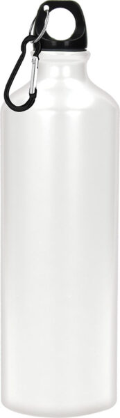 240438-EC Boca za vodu aluminijska Hook 600ml mat s karabinom bijela P60