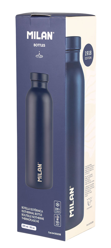 240949-EC Boca za vodu MILAN Serija 1918 plava 591ml, isotermalna, nehrđajući čelik P12