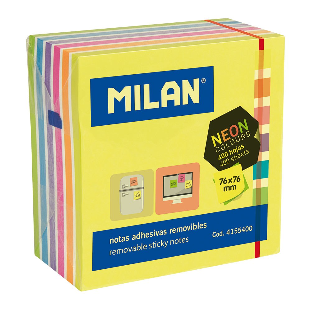 240979-EC Blok samolj.kocka 76x76 Fluo 7 boja 400L MILAN 4155400  P12/72