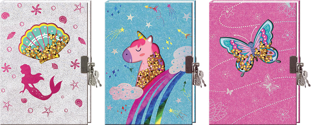 241022-EC Dnevnik spomenar sa lokotom B6 CREATIVE Sweet, glitter prozor, sort P36/72