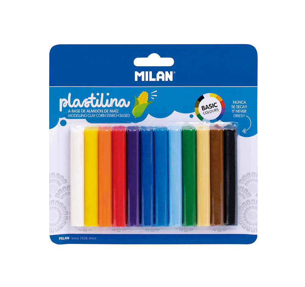 241337-EC Plastelin MILAN Plastilina 12 boja 140g blister P48