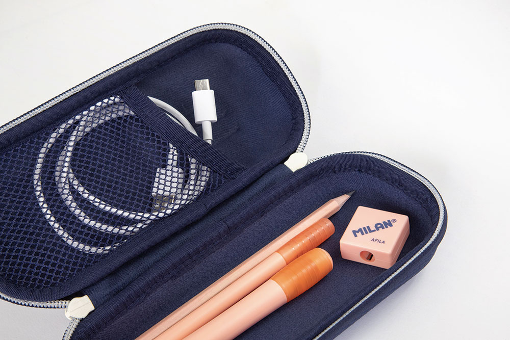 241391-EC Pernica ovalna polu-tvrda MILAN serija 1918, tamno plava P20