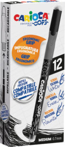 241491-EC Gel pen 0,7 piši-briši CARIOCA Oops crna 43039/01 P12/288