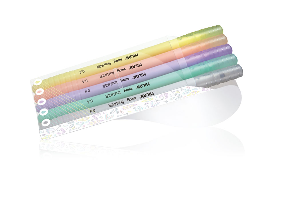 241855-EC Flomaster fineliner MILAN 0,4 SWAY set 5 pastelnih boja P14/252