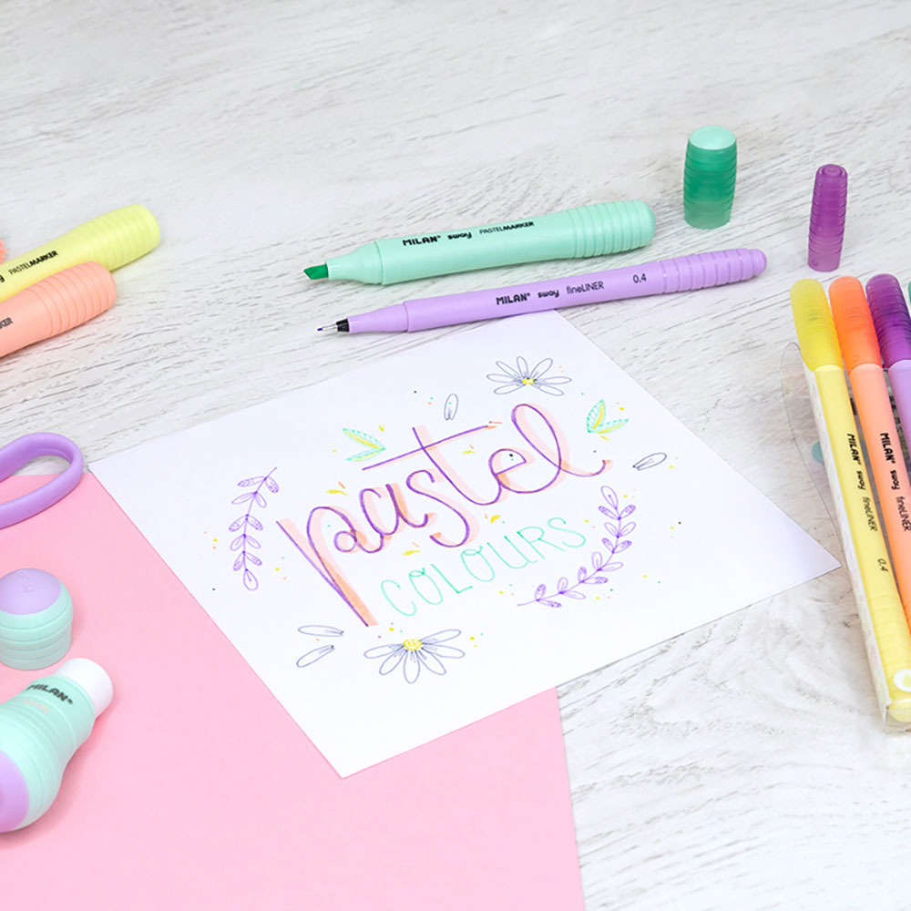 241855-EC Flomaster fineliner MILAN 0,4 SWAY set 5 pastelnih boja P14/252