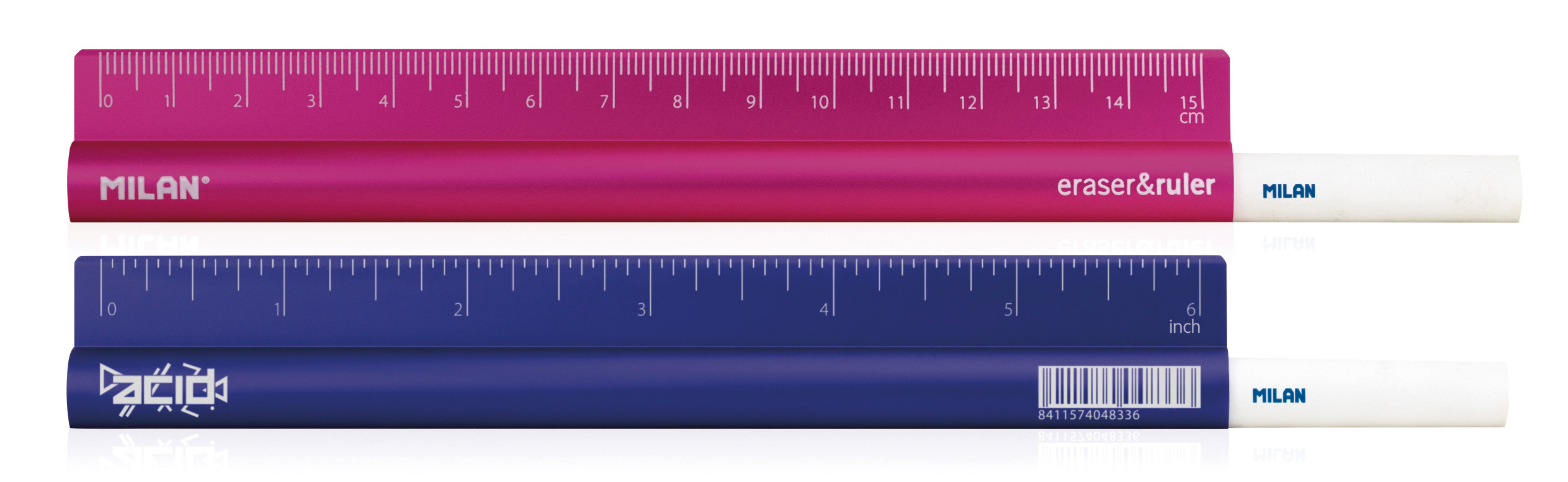 241911-EC Ravnalo 15cm MILAN metalno sa gumicom Acid displej P60/360