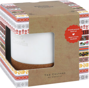 Šalica keramička s plutom Ethno Croatia 300 ml bijela mat P20