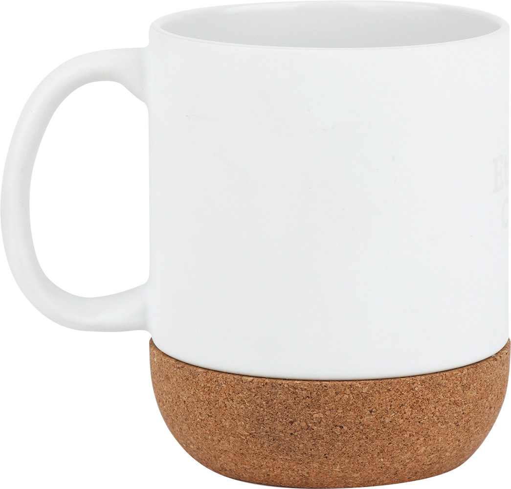 241929-EC Šalica keramička s plutom Ethno Croatia 300 ml bijela mat P20