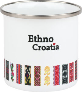 Šalica lončić od emajla Ethno Croatia 350 ml bijeli