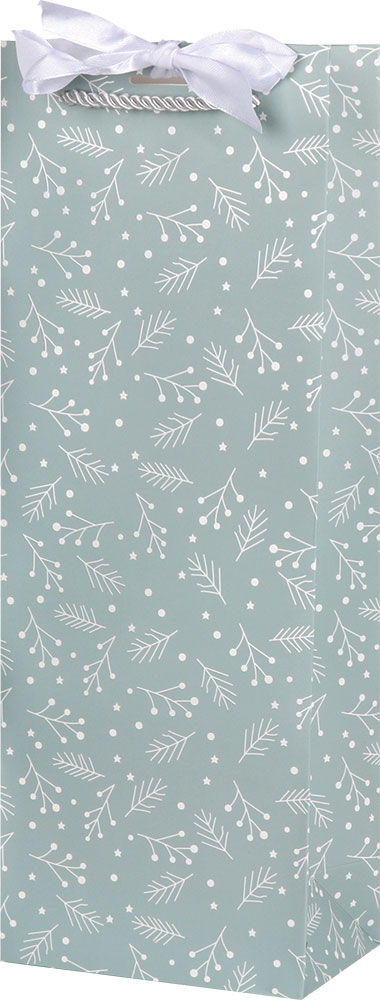 242220-EC Vrećica boca božićna ekskluziv UV mašna 13x9x36 cm 77669 P12/120