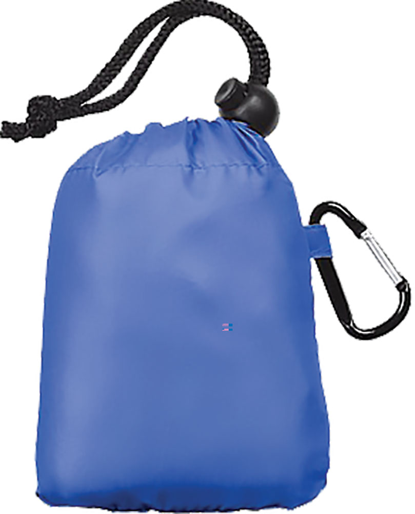 242292-EC Kabanica za kišu PONČO u poliesterskom plavom etuiju s karabinom