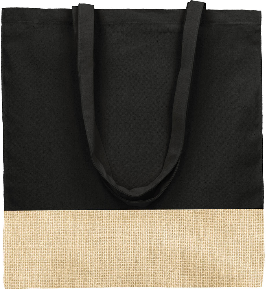 242365-EC Torba shopping pamučna  PURI COLOUR 140 g/m2 crna, 42 x 38 cm P50