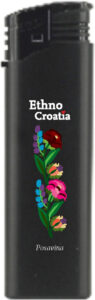 242398-EC Upaljač ATOMIC F2 Ethno Croatia Posavina crni