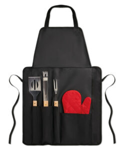 Set za roštiljanje DONAU pregača, 3-djelni set pribora i rukavica