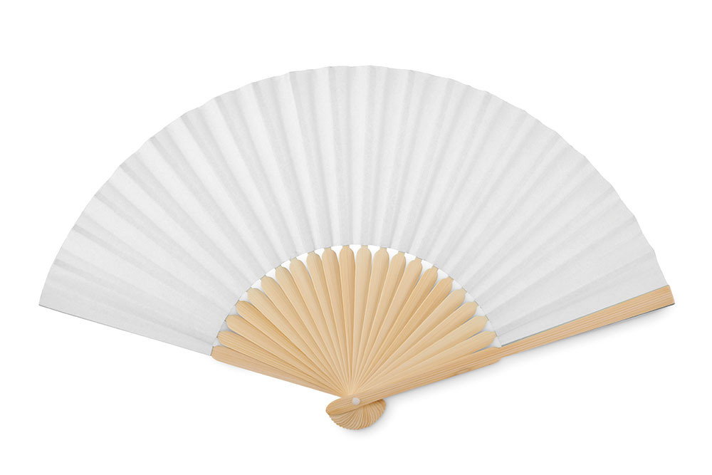 242409-EC Lepeza Fanny Paper bijela od bambusa i papira 21 x 24 cm