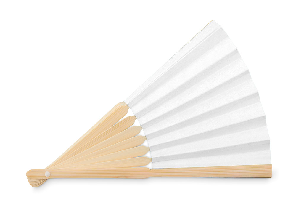 242409-EC Lepeza Fanny Paper bijela od bambusa i papira 21 x 24 cm