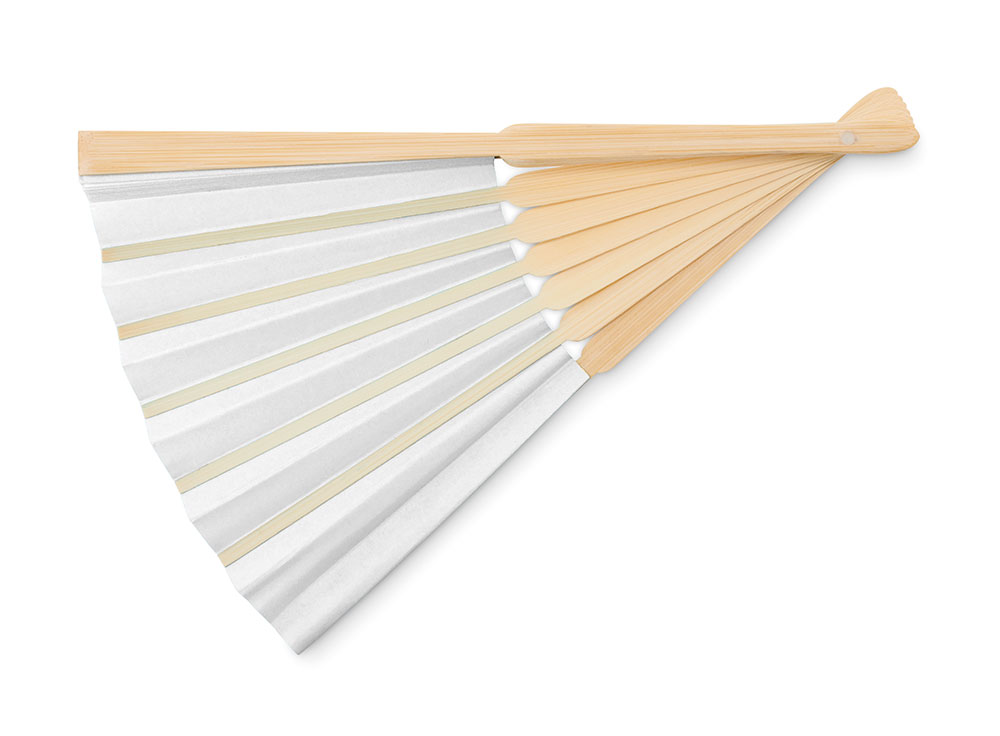 242409-EC Lepeza Fanny Paper bijela od bambusa i papira 21 x 24 cm