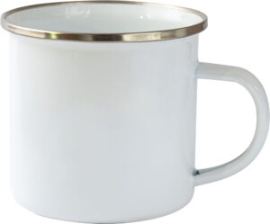 242441-EC Šalica RETRO od emajla sublimacijska 350 ml bijela