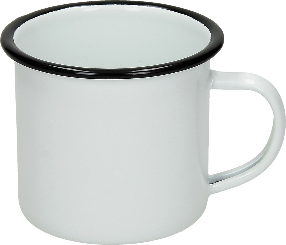 242442-EC Šalica RETRO LIGHT od emajla 350 ml bijela za sublimaciju 9xfi7,8 cm