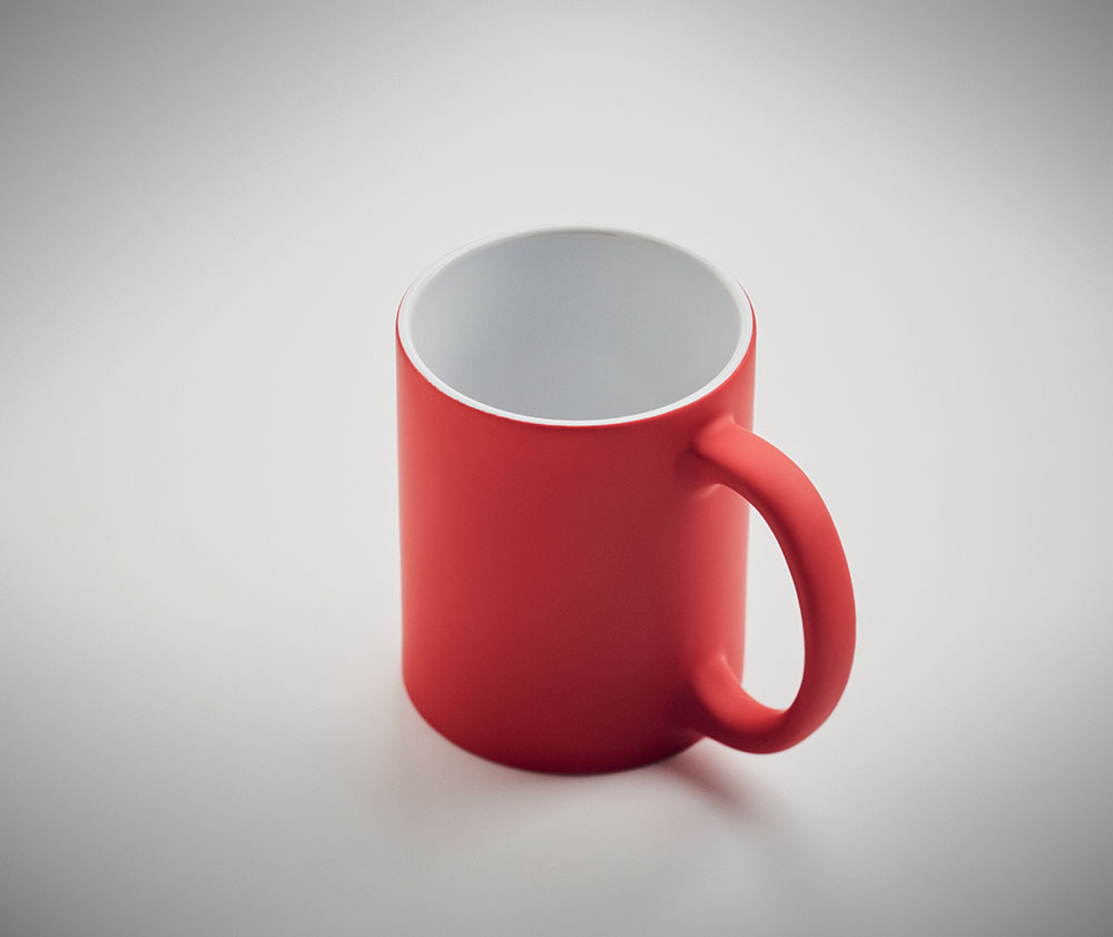 242451-EC Šalica ker.klasična Dublin Colour 300ml mat crvena  P1/40