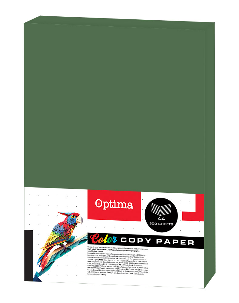 242680-EC Papir fotok.OPTIMA A4 intenziv DEEP GREEN 80gr. 500/1 UC402 P5