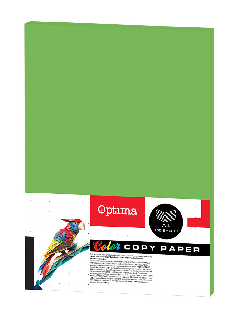 242692-EC Papir fotok. OPTIMA A4 intenziv PARROT 80gr. 100/1 DC206 P22