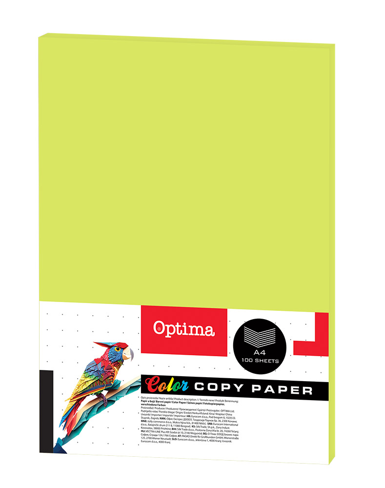 242694-EC Papir fotok. OPTIMA A4 fluo GREEN 75gr. 100/1 FC301 P22